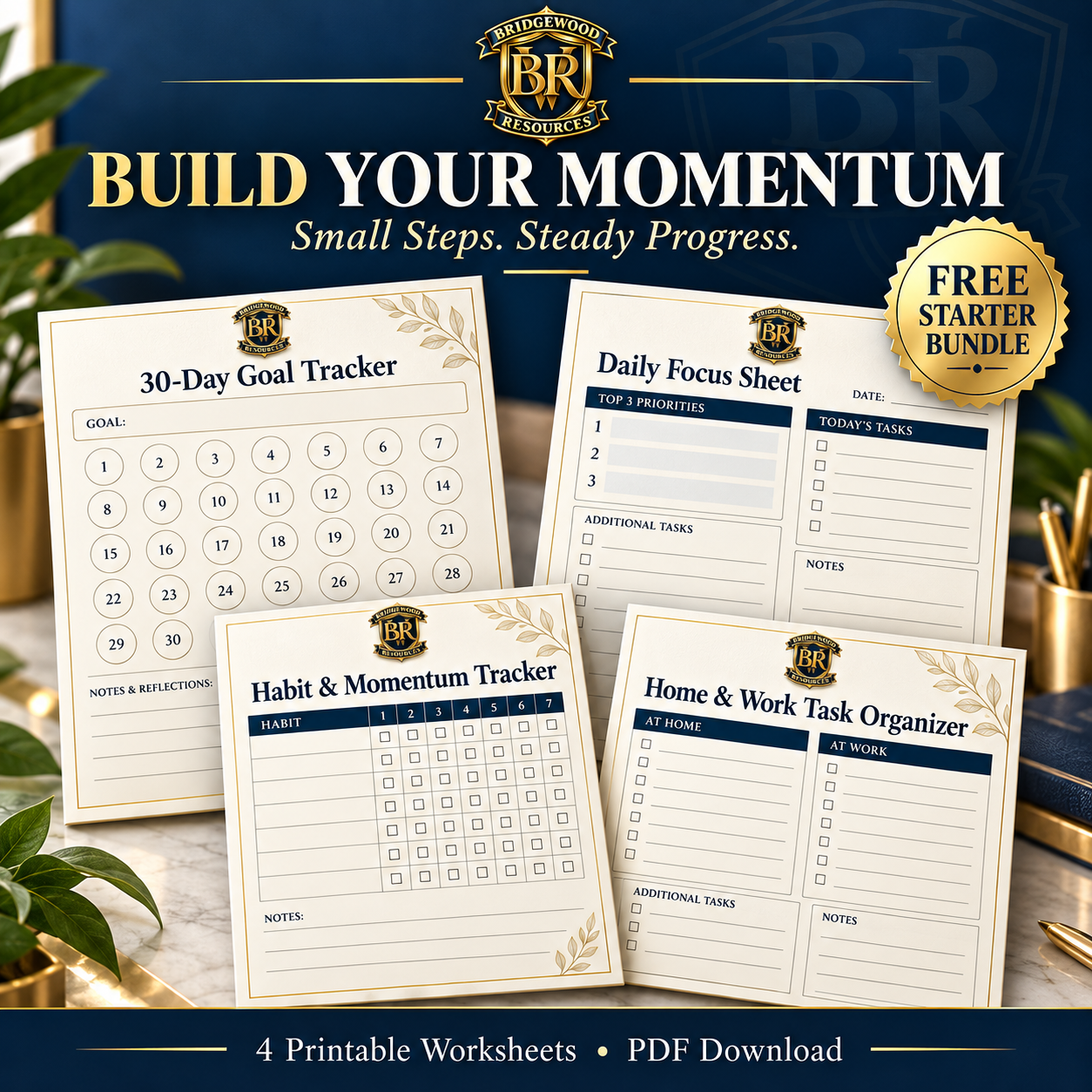 Build Your Momentum printable worksheet collection